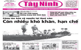 Điểm báo in Tây Ninh ngày 29.12.2017