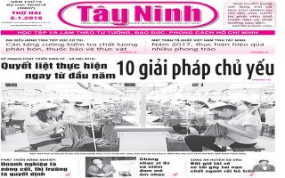 Điểm báo in Tây Ninh ngày 08.01.2018