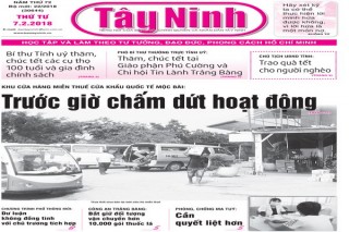Điểm báo in Tây Ninh ngày 07.02.2018