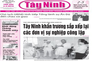 Điểm báo in Tây Ninh ngày 02.3.2018