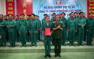 Ra mắt Trung đội tự vệ Công ty TNHH Pouhung Việt Nam