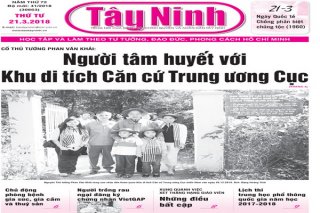 Điểm báo in Tây Ninh ngày 21.3.2018