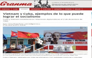 Truyền thông Cuba đưa tin đậm nét về chuyến thăm của Tổng Bí thư Nguyễn Phú Trọng