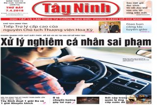 Điểm báo in Tây Ninh ngày 07.4.2018