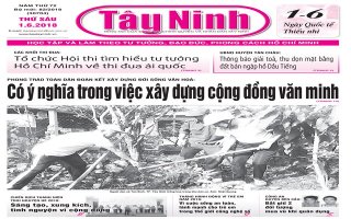 Điểm báo in Tây Ninh ngày 01.6.2018