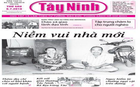 Điểm báo in Tây Ninh ngày 06.7.2018