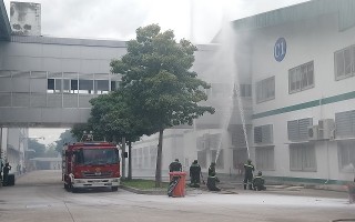 Diễn tập phương án chữa cháy và cứu nạn, cứu hộ tại Công ty TNHH Pou Hung Việt Nam