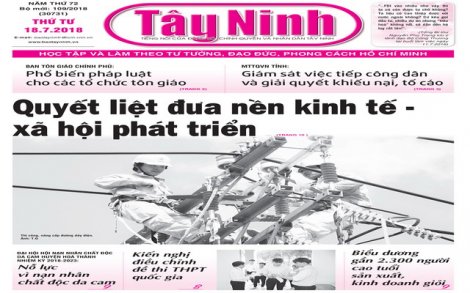 Điểm báo in Tây Ninh ngày 18.7.2018