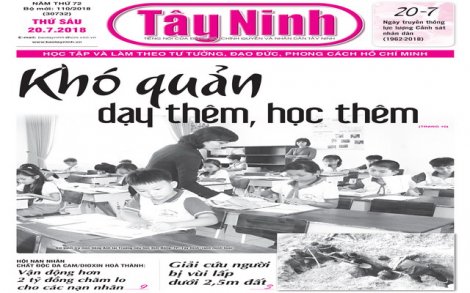 Điểm báo in Tây Ninh ngày 20.7.2018