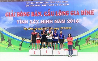 Kết thúc Giải bóng bàn, cầu lông gia đình tỉnh Tây Ninh lần thứ I năm 2018