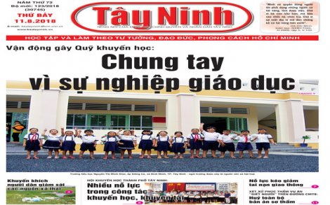 Điểm báo in Tây Ninh ngày 11.8.2018