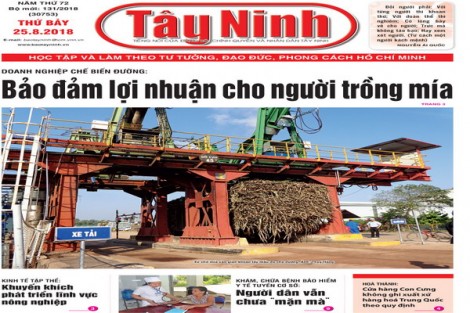 Điểm báo in Tây Ninh ngày 25.8.2018