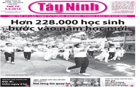 Điểm báo in Tây Ninh ngày 05.9.2018