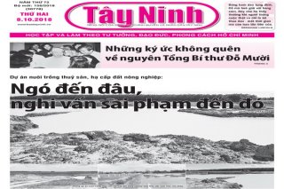 Điểm báo in Tây Ninh ngày 08.10.2018