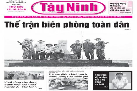 Điểm báo in Tây Ninh ngày 12.10.2018