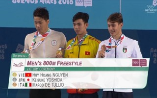 Kình ngư Huy Hoàng đoạt HC vàng Olympic trẻ