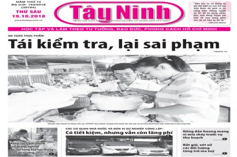 Điểm báo in Tây Ninh ngày 19.10.2018