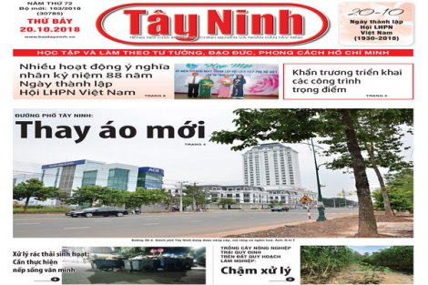 Điểm báo in Tây Ninh ngày 20.10.2018