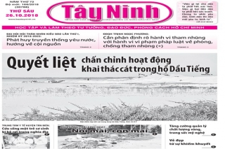 Điểm báo in Tây Ninh ngày 26.10.2018