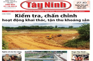 Điểm báo in Tây Ninh ngày 27.10.2018