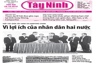 Điểm báo in Tây Ninh ngày 29.10.2018