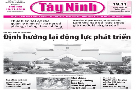 Điểm báo in Tây Ninh ngày 19.11.2018