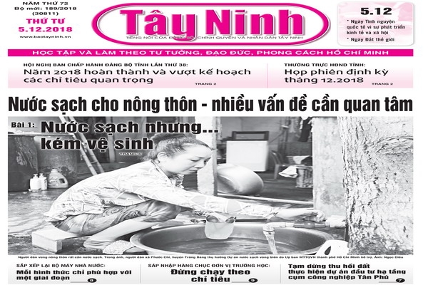 Điểm báo in Tây Ninh ngày 05.12.2018