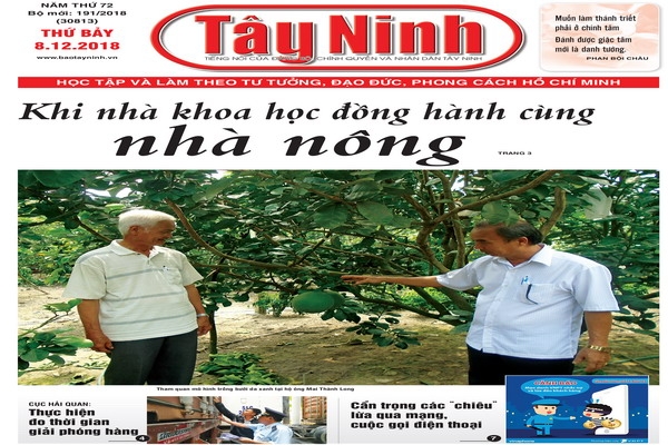 Điểm báo in Tây Ninh ngày 08.12.2018