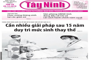 Điểm báo in Tây Ninh ngày 26.12.2018