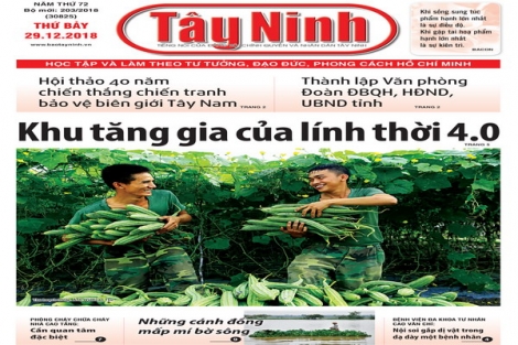 Điểm báo in Tây Ninh ngày 29.12.2018