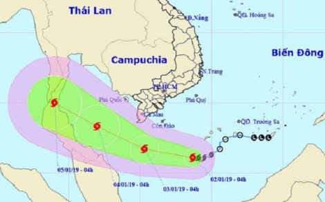 Bão Pabuk đang tiến gần bờ các tỉnh Nam bộ