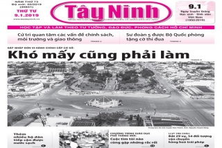 Điểm báo in Tây Ninh ngày 09.01.2019
