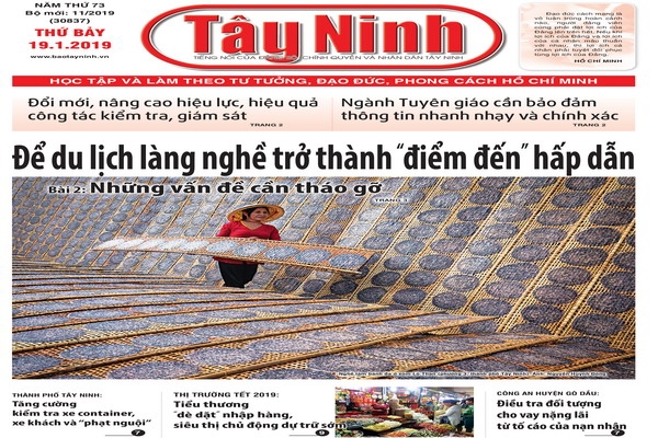 Điểm báo in Tây Ninh ngày 19.01.2019