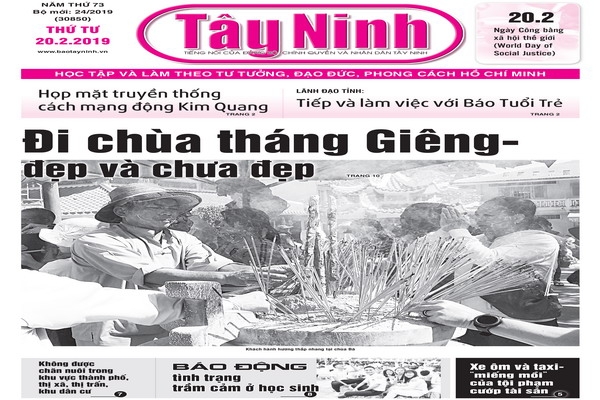 Điểm báo in Tây Ninh ngày 20.02.2019