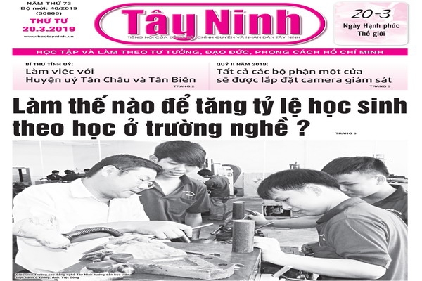 Điểm báo in Tây Ninh ngày 20.03.2019