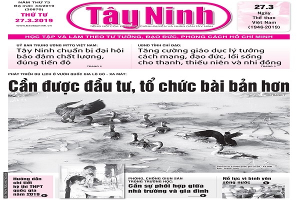 Điểm báo in Tây Ninh ngày 27.03.2019