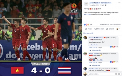 Fanpage AFC nhận 'bão like' sau chiến thắng Việt Nam - Thái Lan