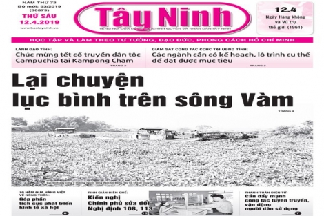 Điểm báo in Tây Ninh ngày 12.04.2019