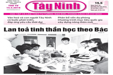 Điểm báo in Tây Ninh ngày 15.05.2019