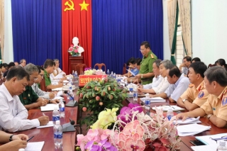 Ban ATGT Tây Ninh làm việc tại Gò Dầu