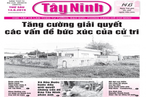 Điểm báo in Tây Ninh ngày 14.06.2019