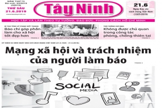 Điểm báo in Tây Ninh ngày 21.06.2019