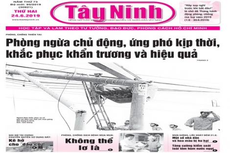 Điểm báo in Tây Ninh ngày 24.06.2019