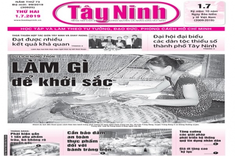 Điểm báo in Tây Ninh ngày 01.07.2019