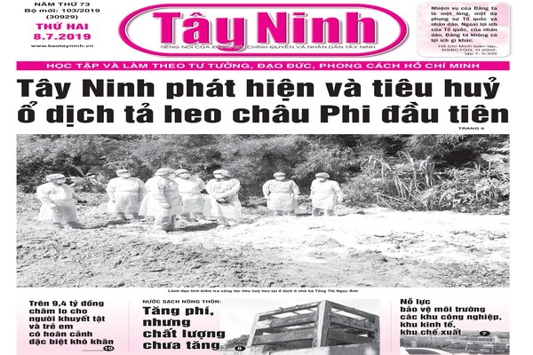 Điểm báo in Tây Ninh ngày 08.07.2019