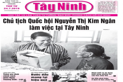 Điểm báo in Tây Ninh ngày 24.07.2019