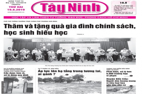 Điểm báo in Tây Ninh ngày 19.08.2019