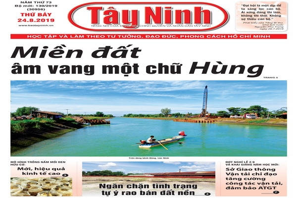 Điểm báo in Tây Ninh ngày 24.08.2019