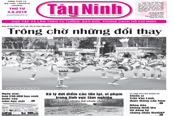 Điểm báo in Tây Ninh ngày 04.09.2019