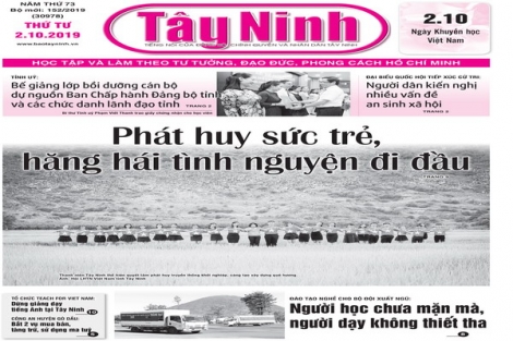 Điểm báo in Tây Ninh ngày 02.10.2019